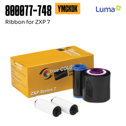 Ribbon ID Card Printer Zebra ZXP7 Color YMCKOK 800077-748