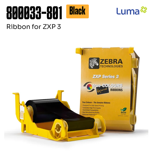 Ribbon ID Card Printer Zebra ZXP3 Black Monochrome 800033-801