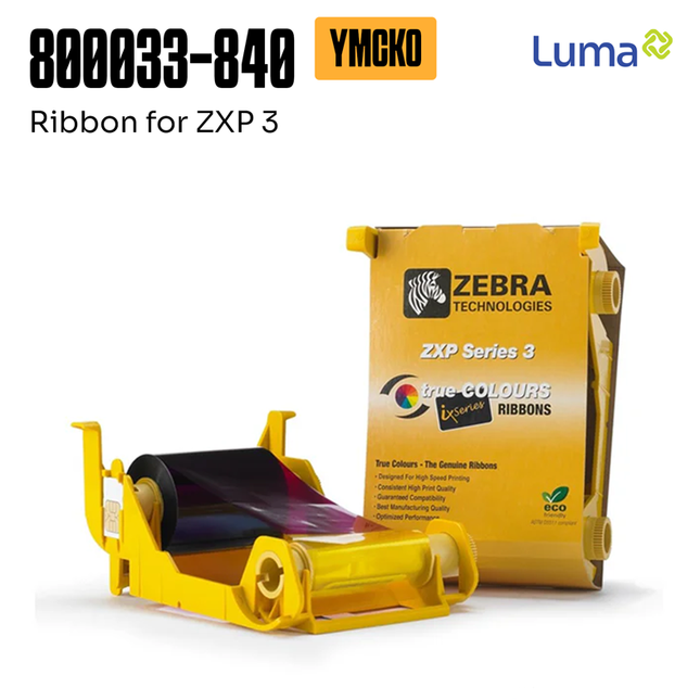 Ribbon ID Card Printer Zebra ZXP3 Color YMCKO 800033-840