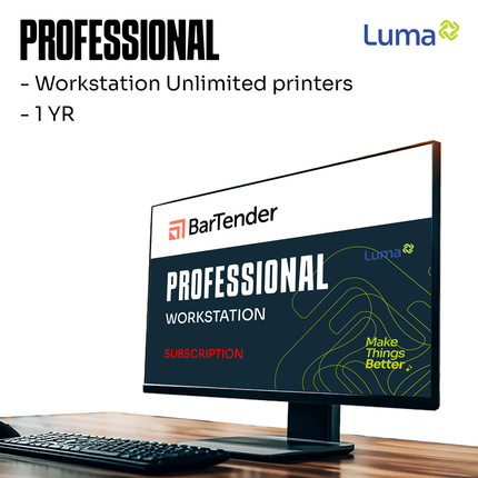Software Barcode BarTender Professional Workstation License, Subscriptions 1 tahun