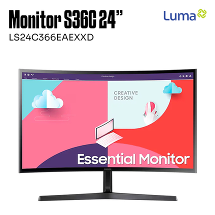 Monitor Samsung Essential Curved S36C 24inch, LS24C366EAE