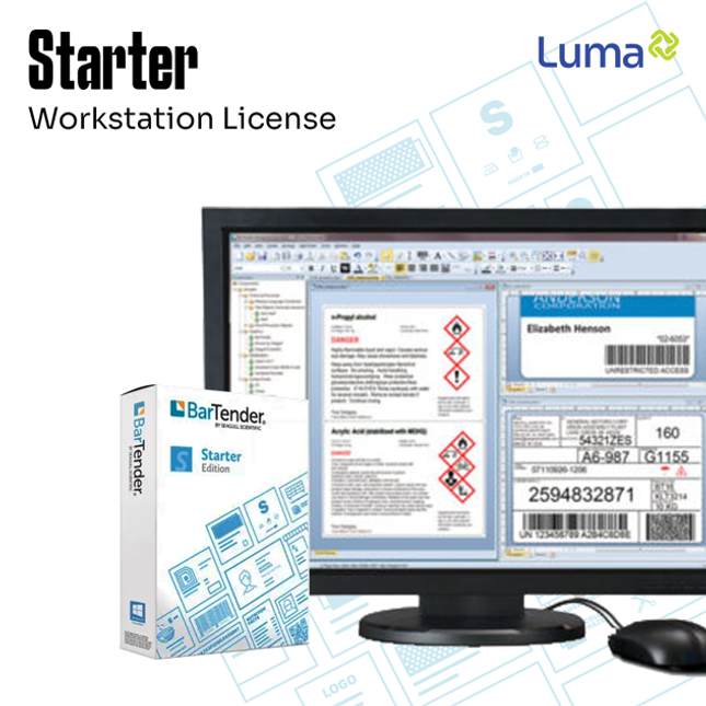 Software Barcode BarTender Starter Workstation License, Subscriptions 1 tahun