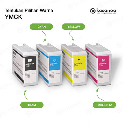 Paket Epson SJIC40P (C, M, Y, K) Ink Cartridge +Maintenance Box