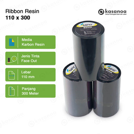 Barcode Ribbon Sano 110x300 Full Resin